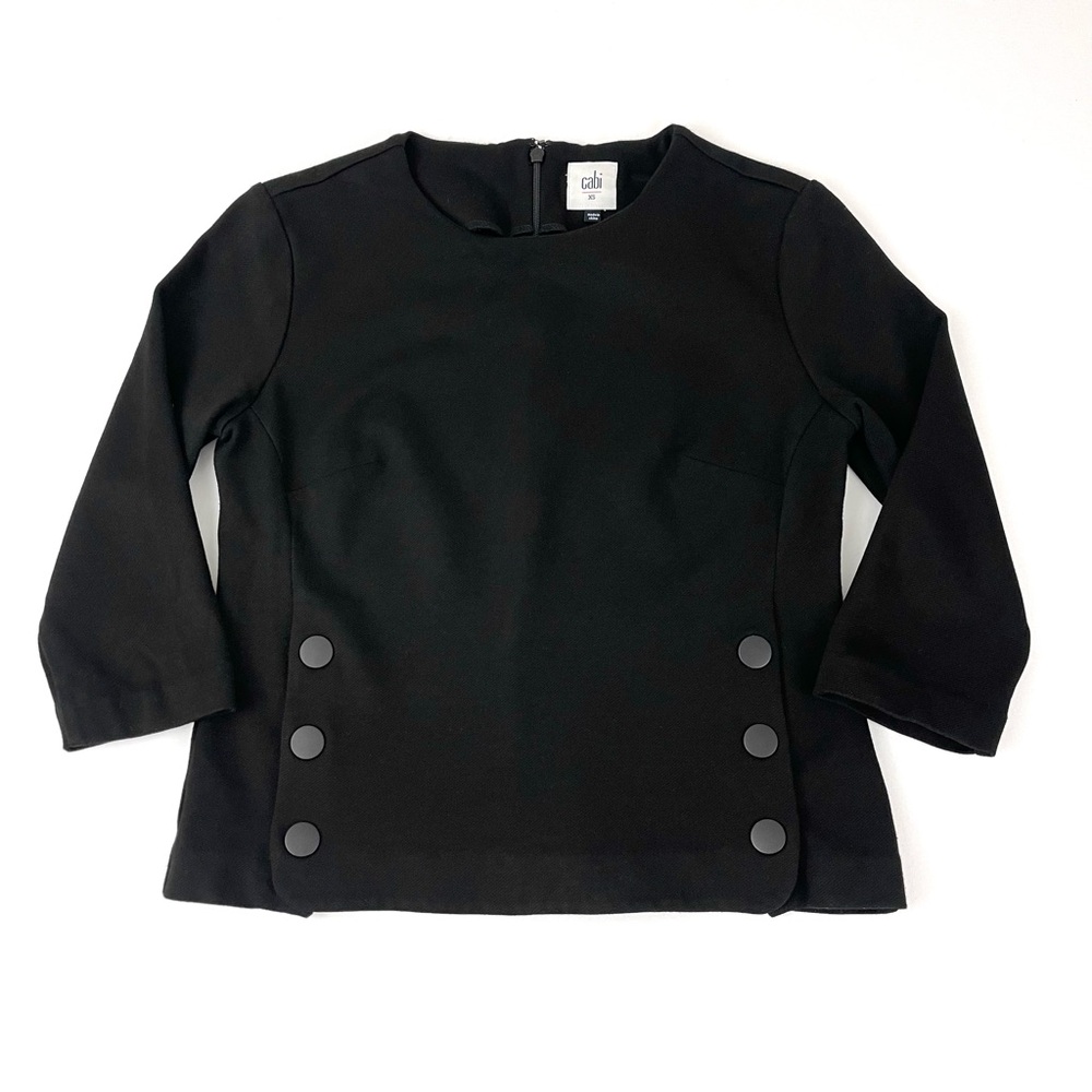 Cabi Osaka Nights Utility Black Top 3/4 Sleeve #3232
